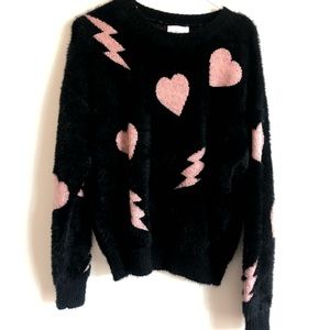dressed in LALA super soft HEART SWEATER💕